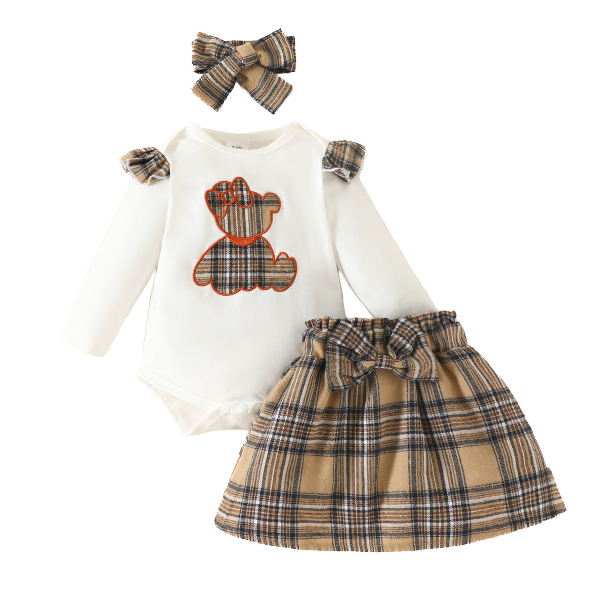 BABY GIRL TEDDY SET SUIT Brown & White