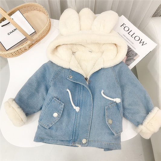 JEANSJACKE MIT FELL 